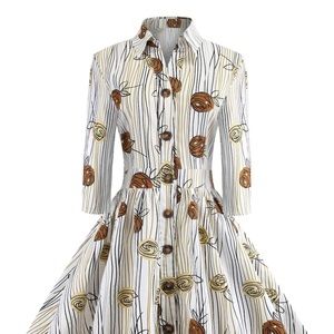 Single Breasted Allover Floral Print Dress